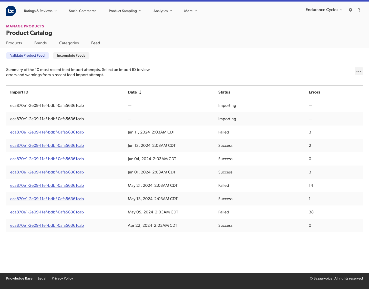 Validate Product Feed
